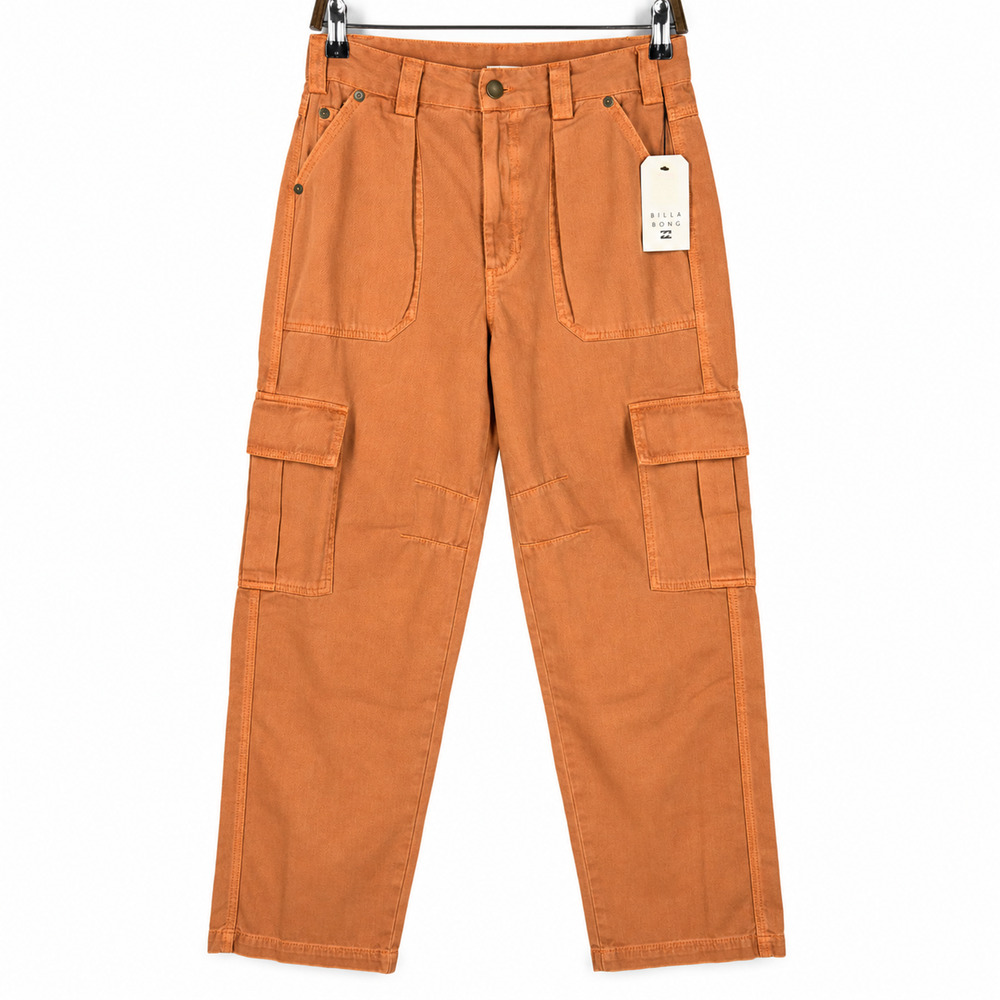 Billabong Walkalong Cargo Pants Size 34 Orange Baggy Y2K Gorpcore